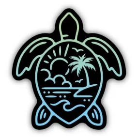 Beach Scene Sea Turtle Waterproof High Quality Vinyl Sticker