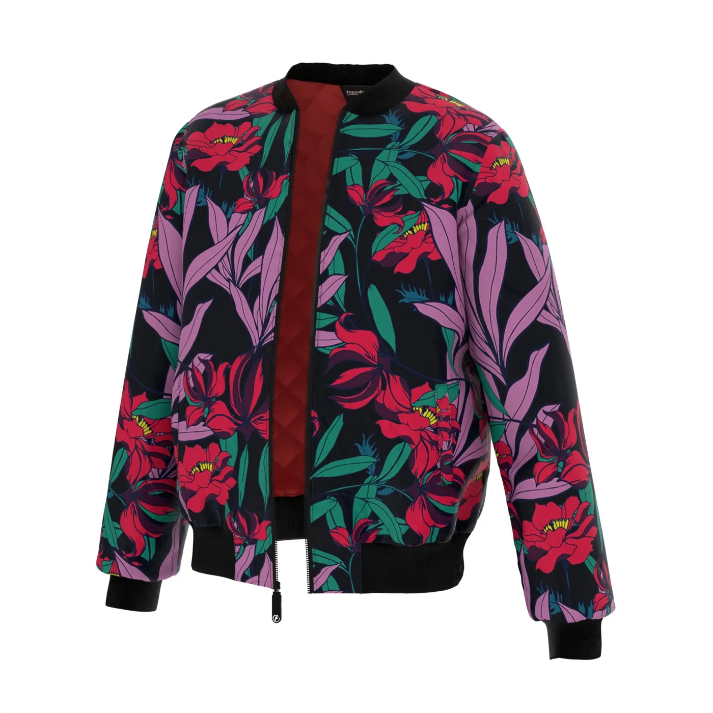 Bright Night Blossom Bomber Jacket