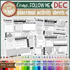 CFM D&C Placemat Activity Sheets {DEC 2021} PRINTABLE