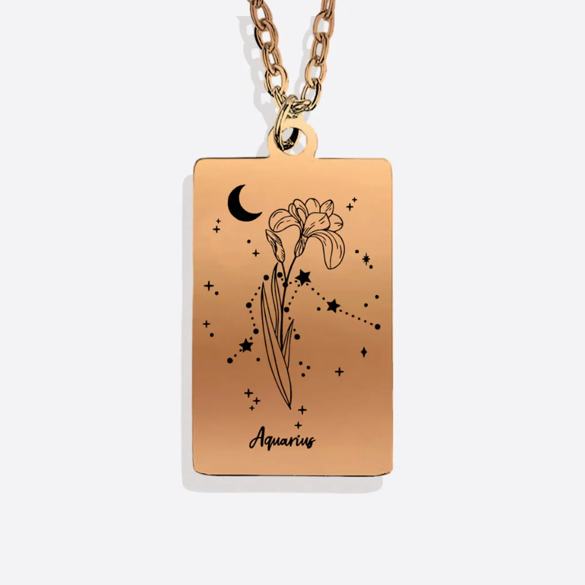 Cosmic Birth Flower Card Pendant Necklace