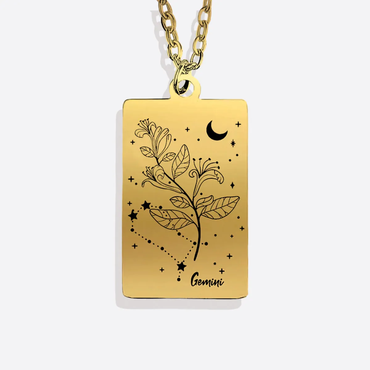 Cosmic Birth Flower Card Pendant Necklace