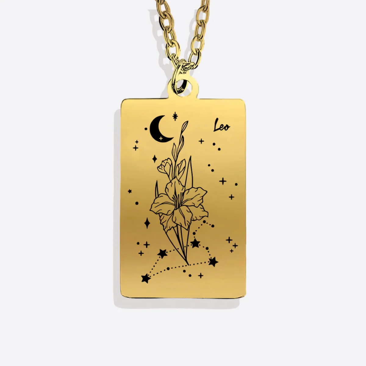 Cosmic Birth Flower Card Pendant Necklace