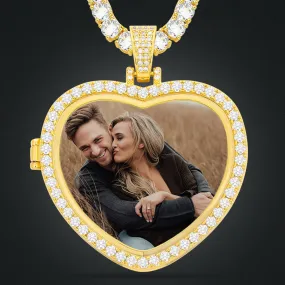 Custom Photo Heart Medallions Necklace Christmas Gifts For Couple