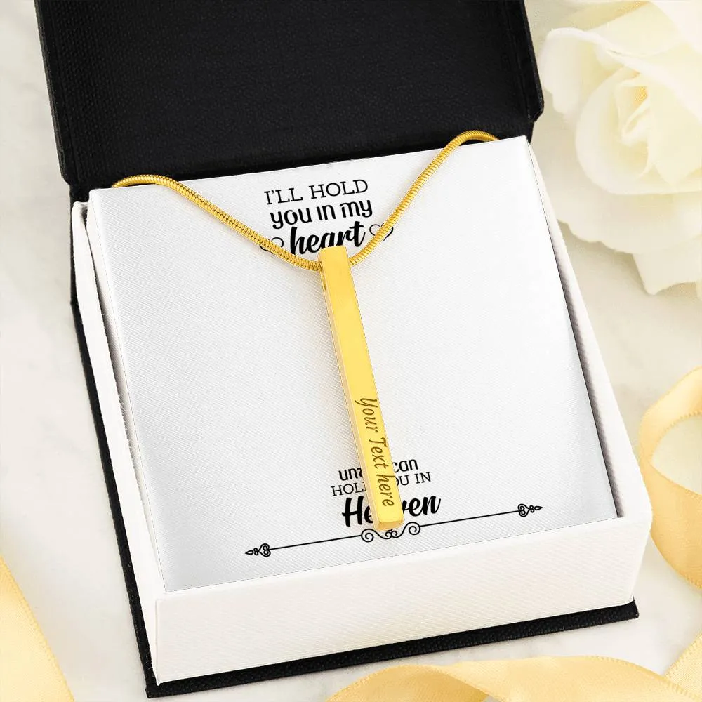 Double Sided Vertical Bar Necklace With "Heart" Message Card