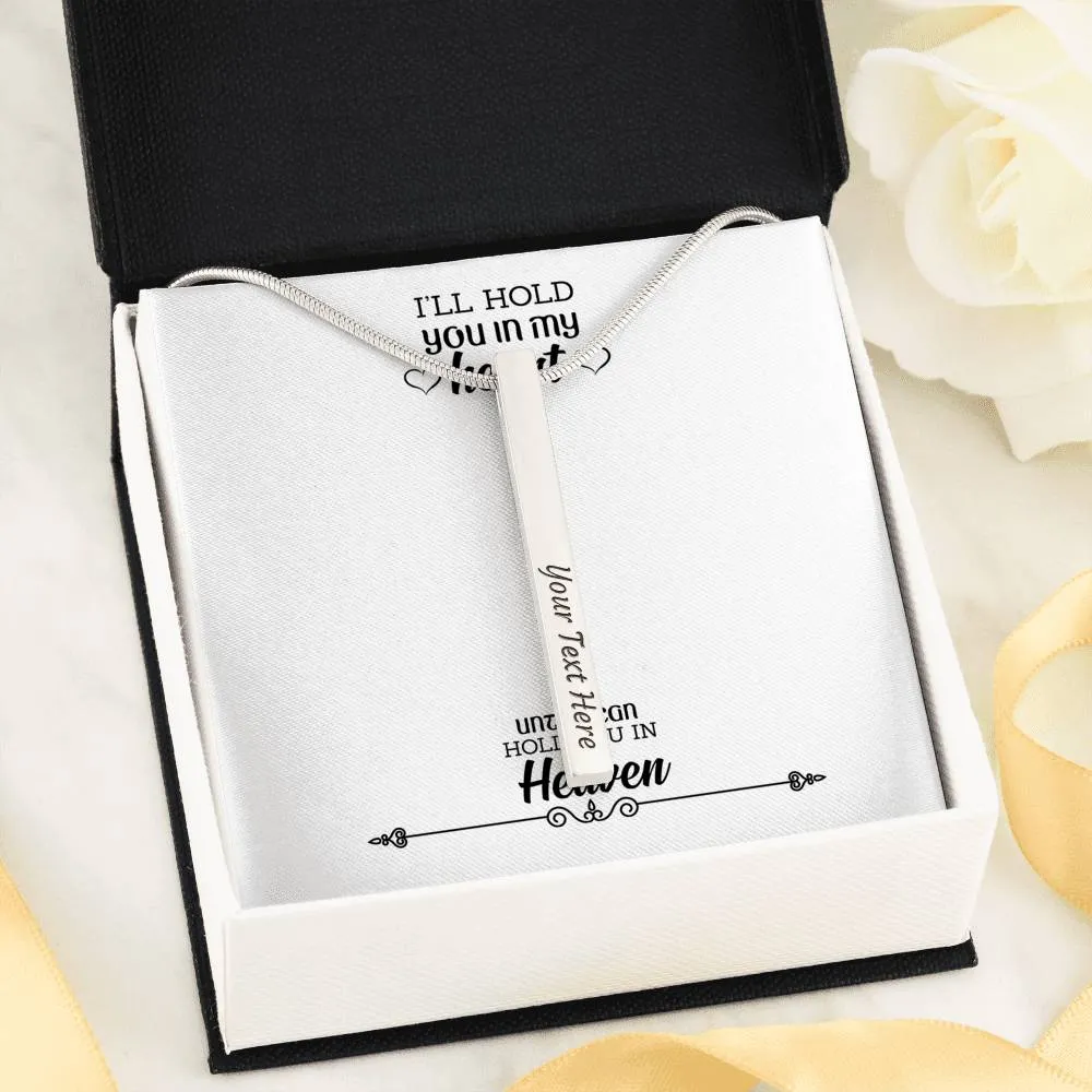 Double Sided Vertical Bar Necklace With "Heart" Message Card