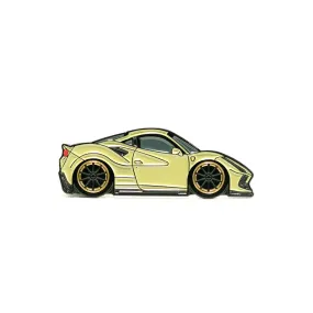 Ferrari F8 Tributo Khaki Green Leen Customs Enamel Pin