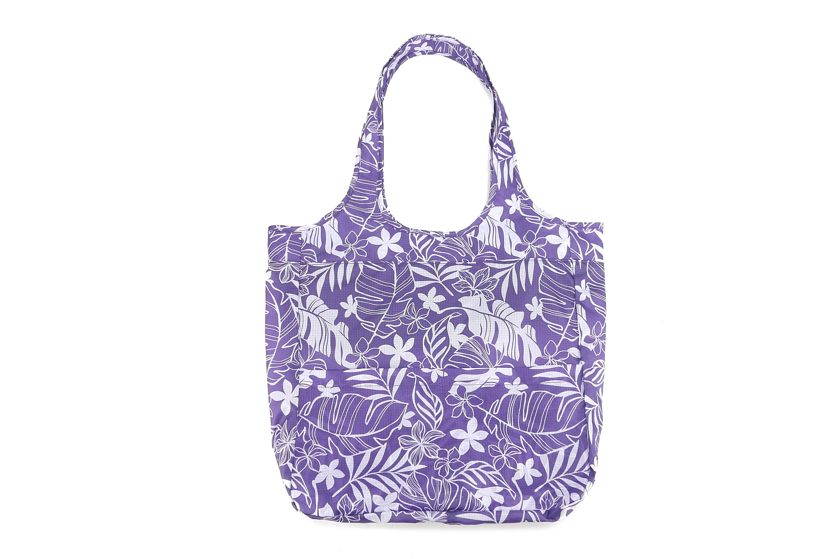 Foldable Bag Jacqueline Plumeria Monstera Purple