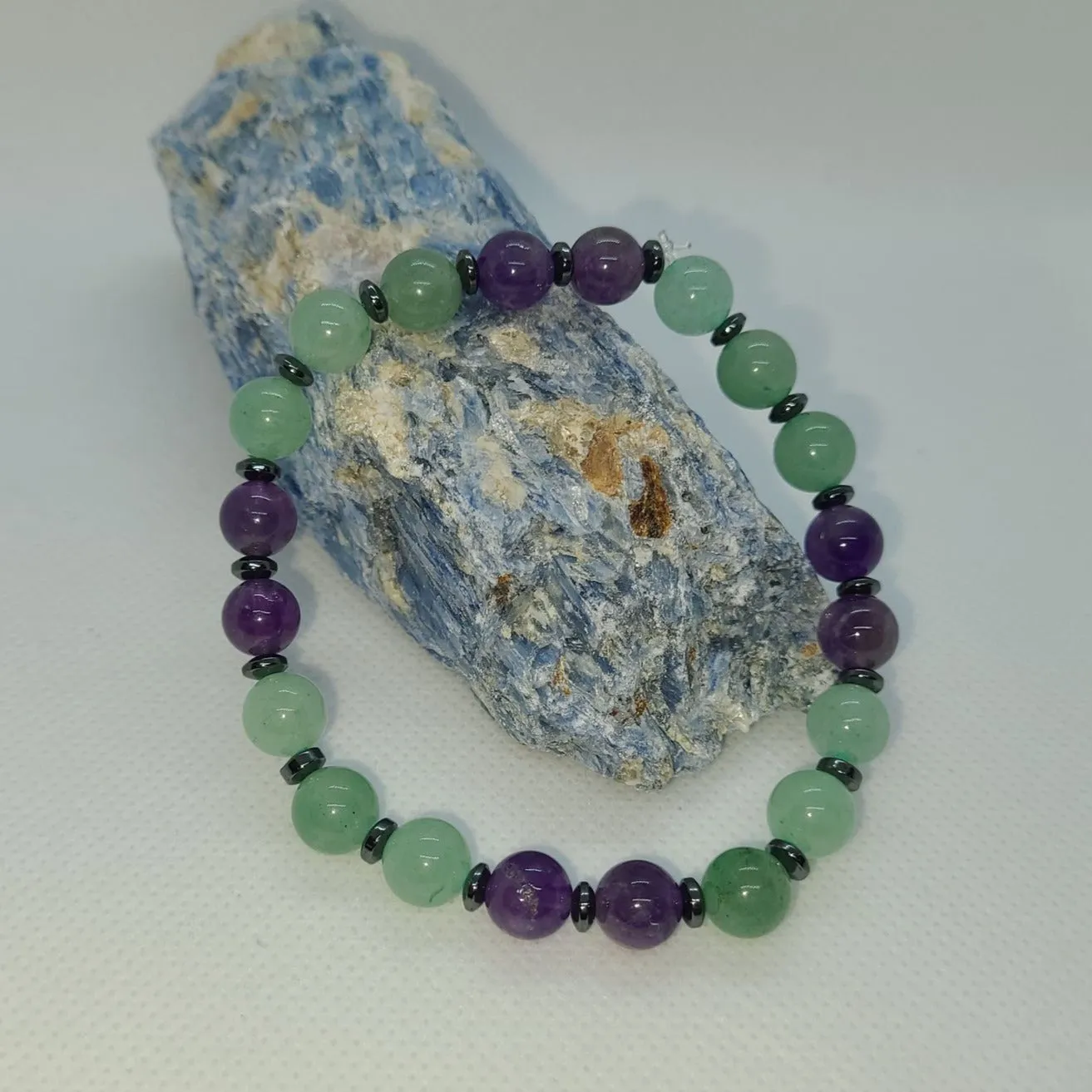 Green Aventurine and Amethyst Bracelet