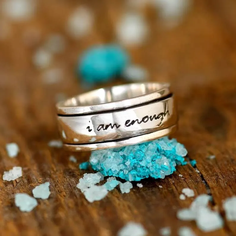 I am Enough Spinning Fidget Ring