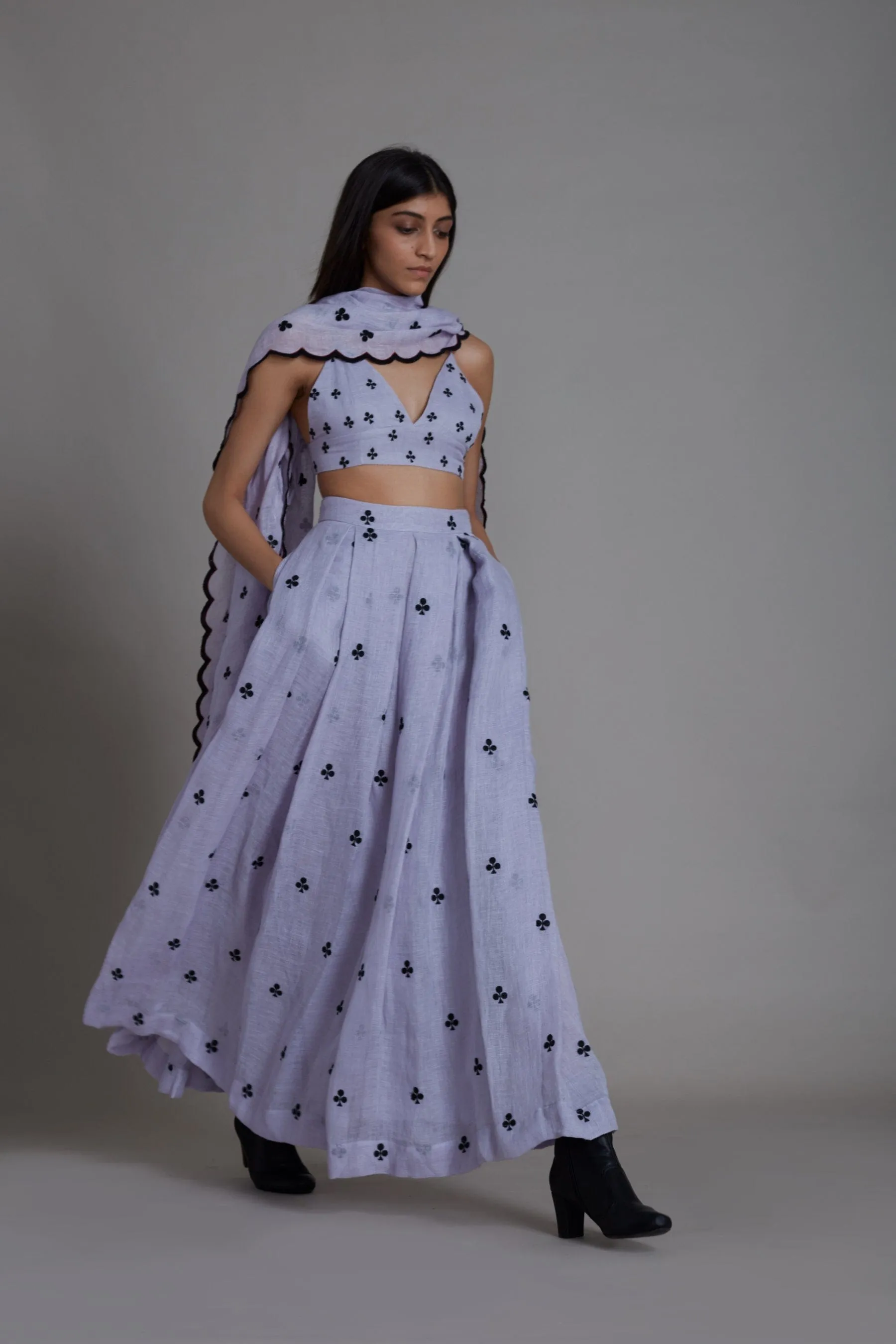 Mati Club Counter Lehenga Set-Lavender (3 PCS)