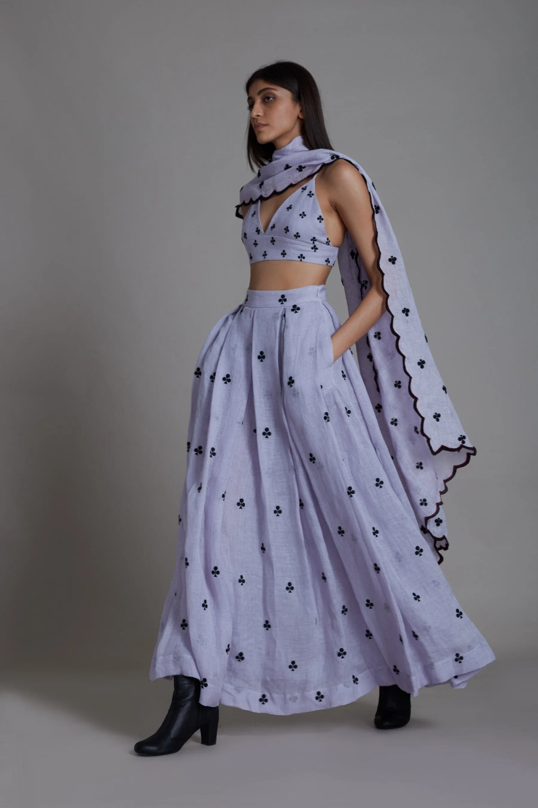 Mati Club Counter Lehenga Set-Lavender (3 PCS)