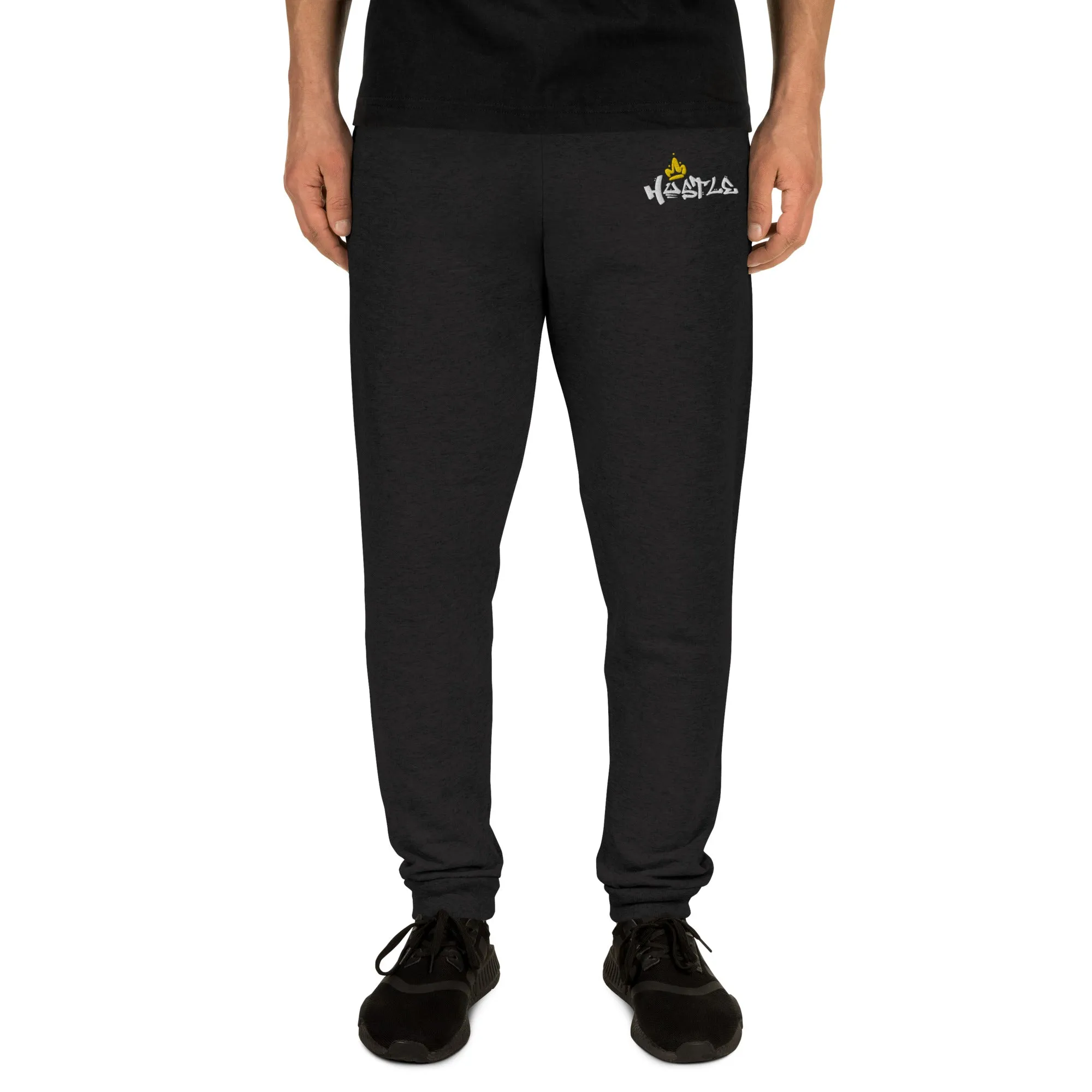 Men's Embroidered Hustle King Graphic Joggers