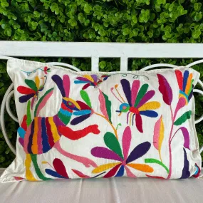 Mexican Embroidered Otomi Pillow Cover