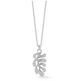 Miseno "Sea Leaf" Large Pendant Necklace with Diamonds, 18k White Gold