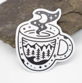 Mountain Mug Vinyl Sticker Decal