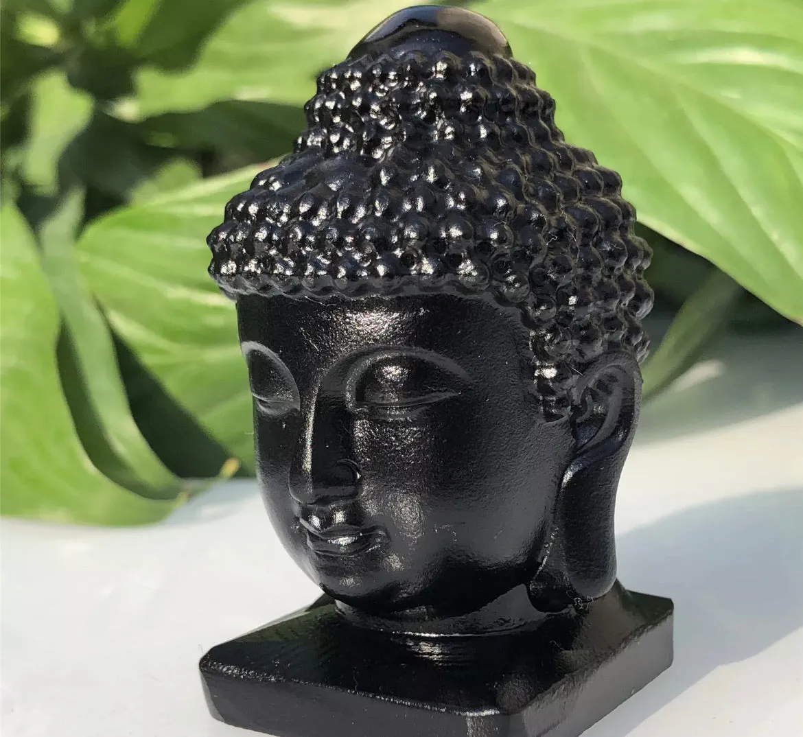 Natural Black Obsidian gemstone Buddha