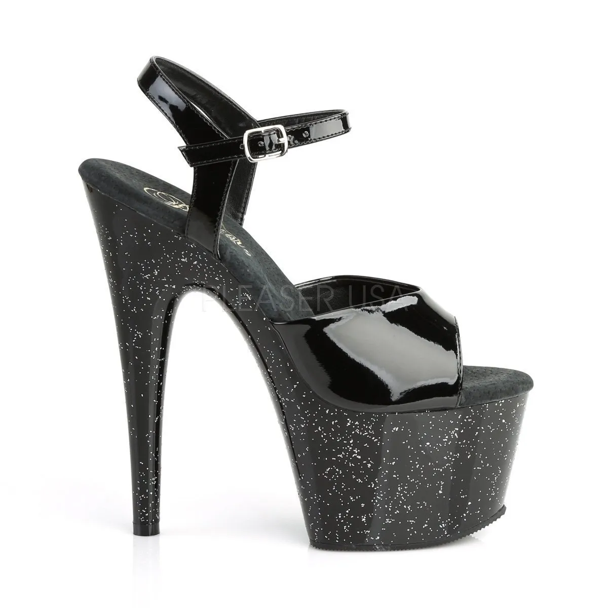 SS-ADORE-709MG Platform Sandal  | Black Patent