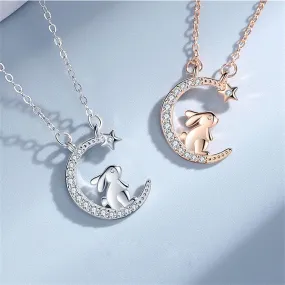 Unique Korean Style Moon Bunny Necklaces